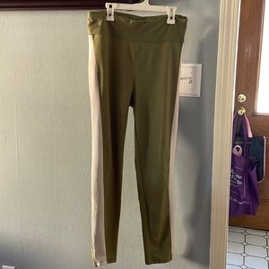 Green and white joggers